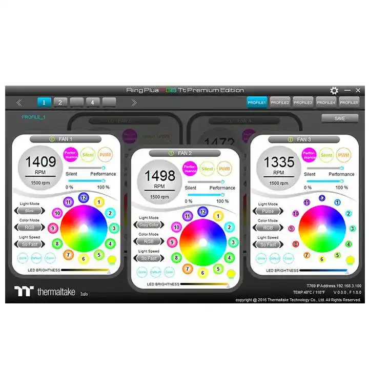 Thermaltake Riing Plus RGB 120mm PWM Fan - 3x120mm, Controller 3 Thermaltake Riing Plus RGB 120mm PWM Fan - 3x120mm, Controller - Ảnh 3