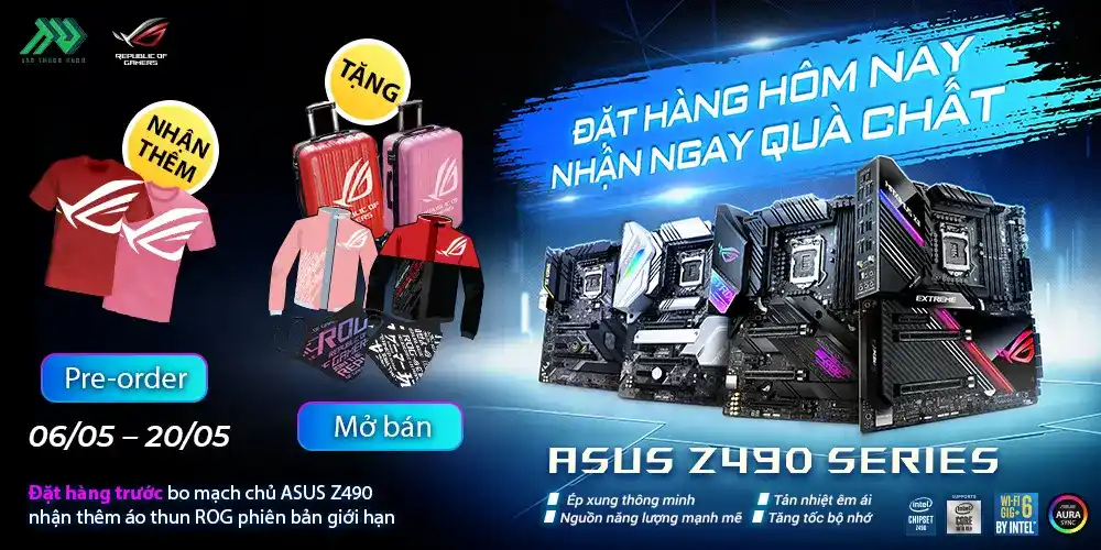 ASUS Preorder Z490 Nhận quà chất 1 TTD Promotion Pre oder Z490 get Tshirt