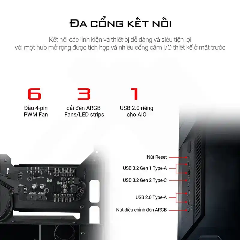 ASUS ROG Z11 Case - Black, RGB, 11° Angle MB 5 ASUS ROG Z11 Case - Black, RGB, 11° Angle MB - Ảnh 5