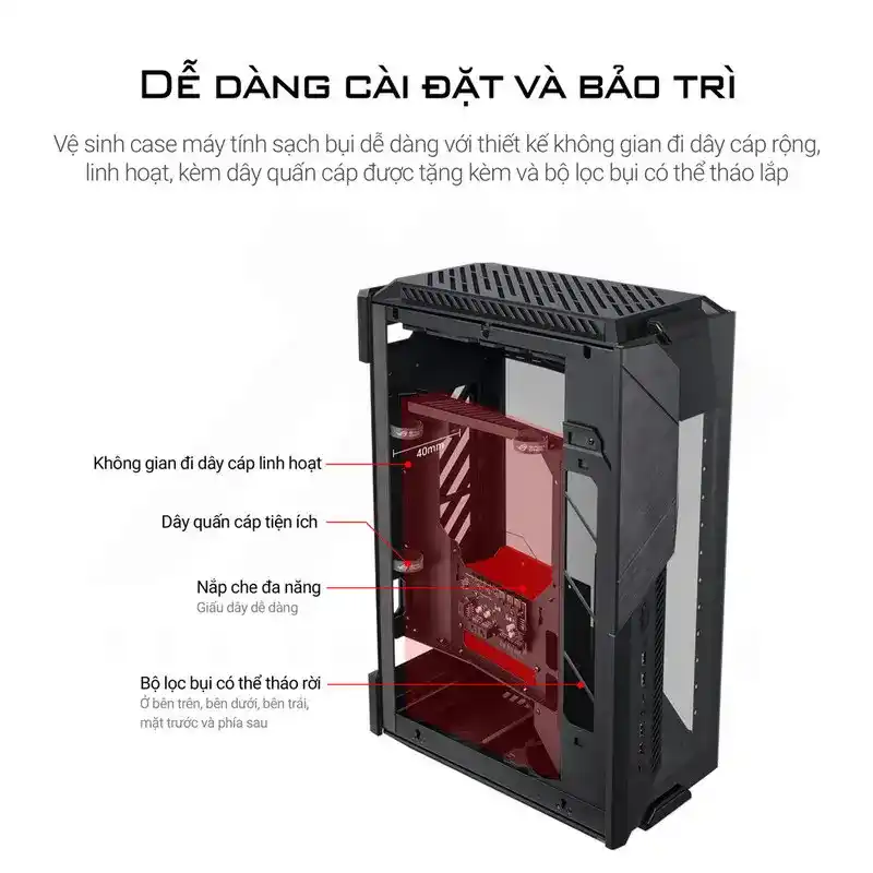 ASUS ROG Z11 Case - Black, RGB, 11° Angle MB 6 ASUS ROG Z11 Case - Black, RGB, 11° Angle MB - Ảnh 6