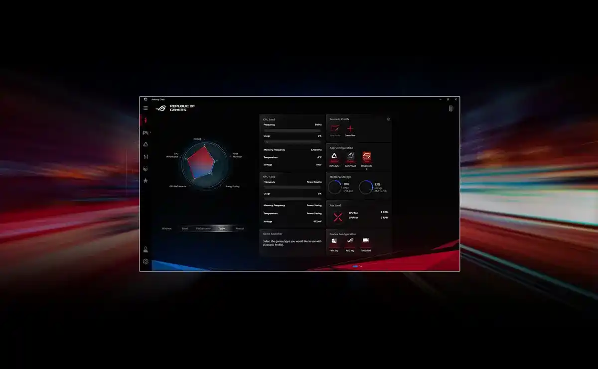 ASUS ROG ZEPHYRUS S17 GAMING LAPTOP Software