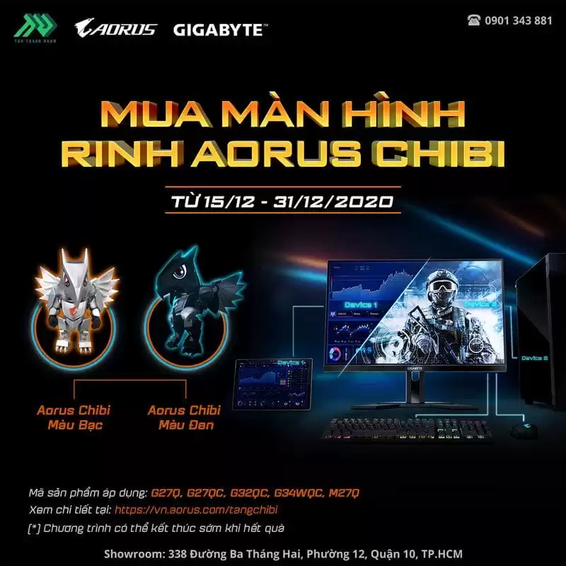 MUA MÀN HÌNH GIGABYTE - RINH AORUS CHIBI 1 TTD Promotion 202012 MuaManAorusTangChibi Details