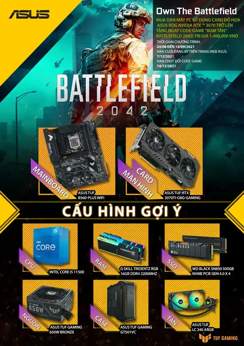 Build PC ASUS Có Ngay Bom Tấn Battlefield 2042 2 Promotion Battle Field 2042 TUF