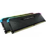 CORSAIR VENGEANCE RGB RS 64GB Memory Kit - Black, 64GB (2x32GB) DDR4, 3200MHz CL16 (CMG64GX4M2E3200C16)