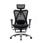SIHOO M57B Ergonomic Office Chair - Black, With Footrest