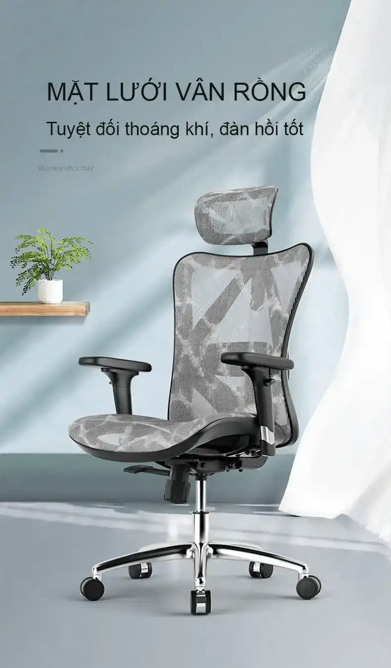 SIHOO M57B Ergonomic Office Chair - Black, With Footrest 4 ttd m57 1