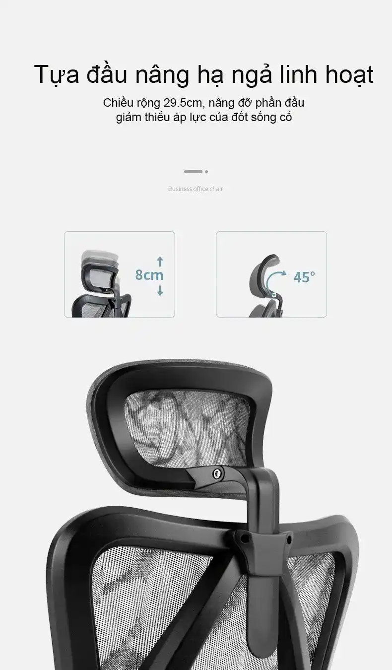 SIHOO M57B Ergonomic Office Chair - Black, With Footrest 6 ttd m57 3