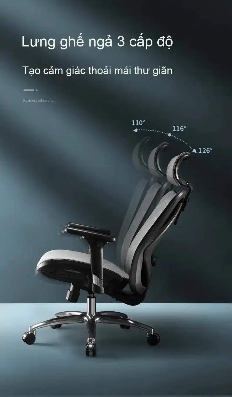 SIHOO M57B Ergonomic Office Chair - Black, With Footrest 8 ttd m57 5
