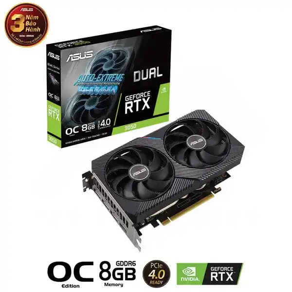 ASUS DUAL Geforce RTX 3050 OC Edition 8G (DUAL-RTX3050-O8G) Graphics Card 1 ASUS DUAL Geforce RTX 3050 OC Edition 8G (DUAL-RTX3050-O8G) Graphics Card