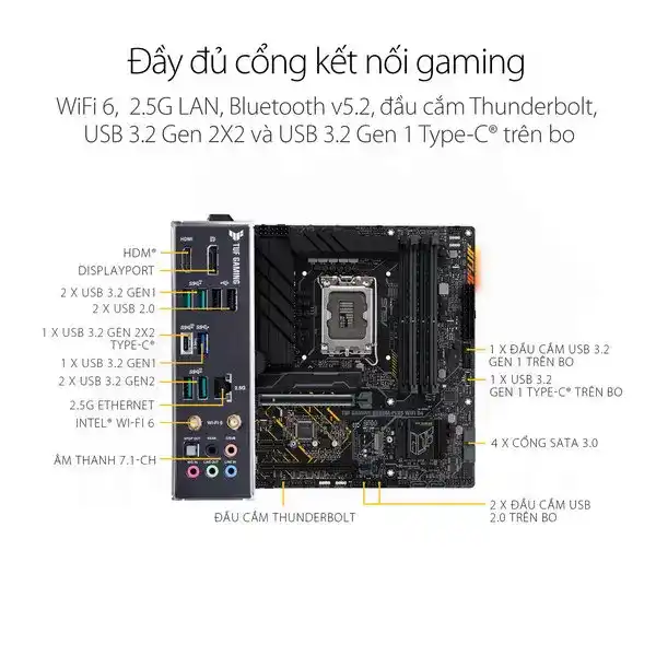 ASUS TUF GAMING B660M-PLUS WIFI D4 Mainboard 7 ASUS TUF GAMING B660M-PLUS WIFI D4 Mainboard - Ảnh 7