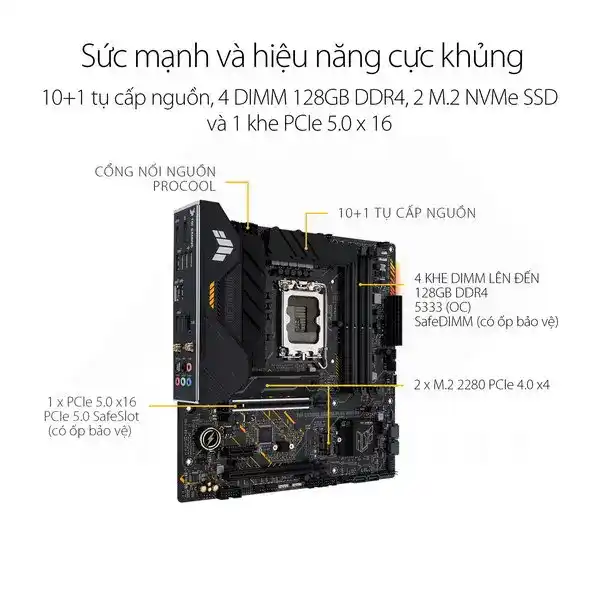 ASUS TUF GAMING B660M-PLUS WIFI D4 Mainboard 4 ASUS TUF GAMING B660M-PLUS WIFI D4 Mainboard - Ảnh 4