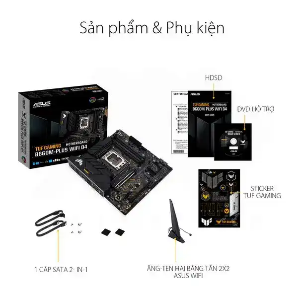 ASUS TUF GAMING B660M-PLUS WIFI D4 Mainboard 3 ASUS TUF GAMING B660M-PLUS WIFI D4 Mainboard - Ảnh 3
