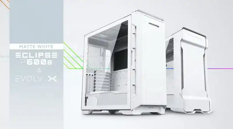 Phanteks ra mat case Eclipse P600s va Evolv X Matte White Edition 1