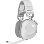 CORSAIR HS80 RGB WIRELESS Premium Gaming Headset - White, Spatial Audio