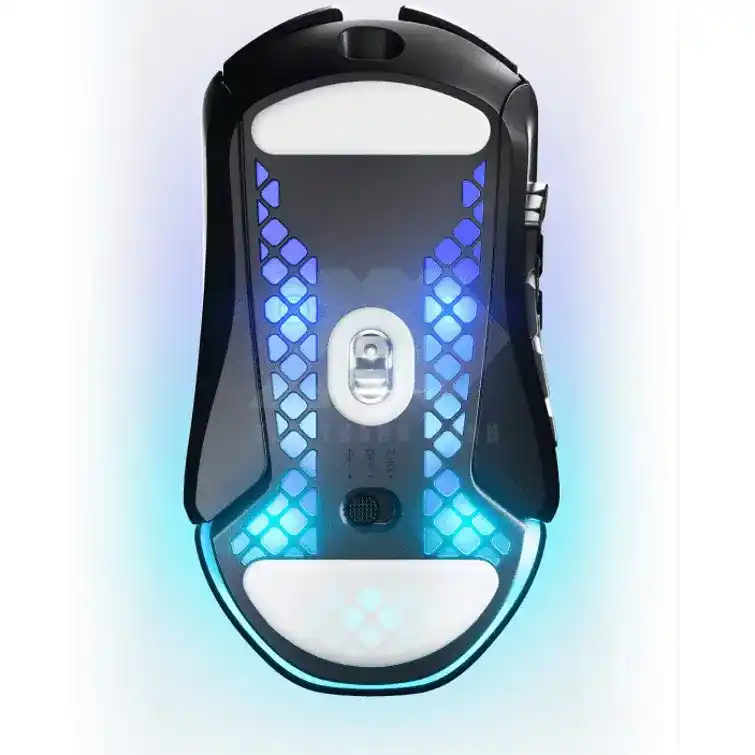 SteelSeries Aerox 9 Wireless Ultra Lightweight Gaming Mouse - Onyx, RGB, Honeycomb Shell, 2.4GHz, Bluetooth 5.0 3 SteelSeries Aerox 9 Wireless Ultra Lightweight Gaming Mouse - Onyx, RGB, Honeycomb Shell, 2.4GHz, Bluetooth 5.0 - Ảnh 3