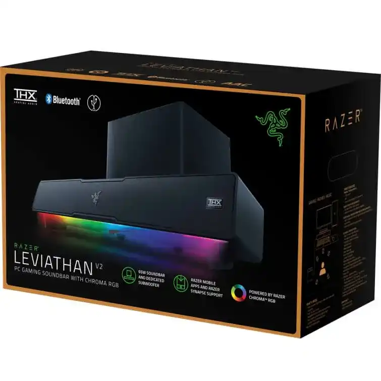 Razer Leviathan V2 Sound Bar Gaming Speakers - Chroma RGB, THX Spatial Audio, Bluetooth 5.2 7 Razer Leviathan V2 Sound Bar Gaming Speakers - Chroma RGB, THX Spatial Audio, Bluetooth 5.2 - Ảnh 7