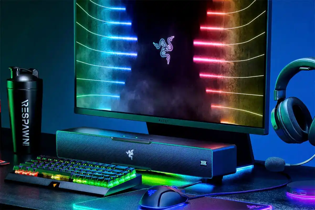 Razer Leviathan V2 Sound Bar Gaming Speakers - Chroma RGB, THX Spatial Audio, Bluetooth 5.2 9 Razer Leviathan V2 Sound Bar Gaming Speakers - Chroma RGB, THX Spatial Audio, Bluetooth 5.2 - Ảnh 9