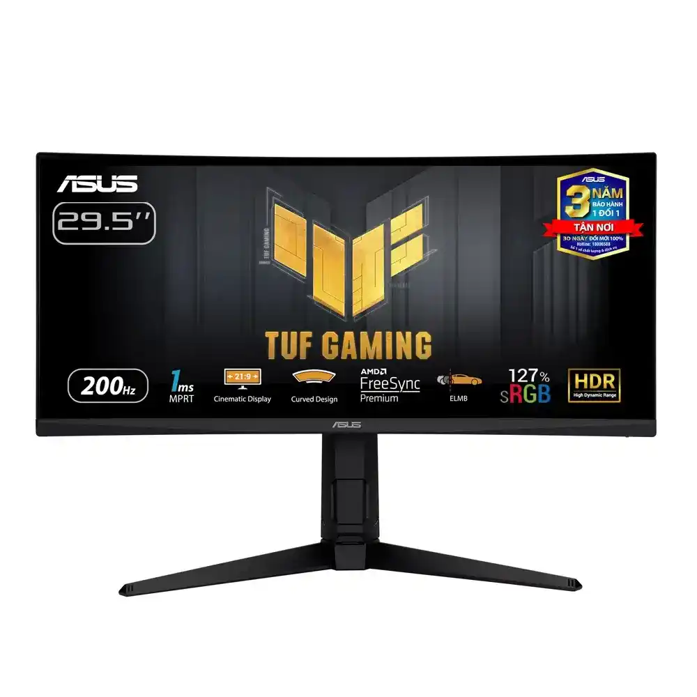 ASUS TUF Gaming VG30VQL1A Curved Gaming Monitor - 29.5 inch, 21:9 WFHD (2560X1080), 200Hz,1ms, 127% sRGB, DP 1.2/ HDMI 2.0 1 ASUS TUF Gaming VG30VQL1A Curved Gaming Monitor - 29.5 inch, 21:9 WFHD (2560X1080), 200Hz,1ms, 127% sRGB, DP 1.2/ HDMI 2.0