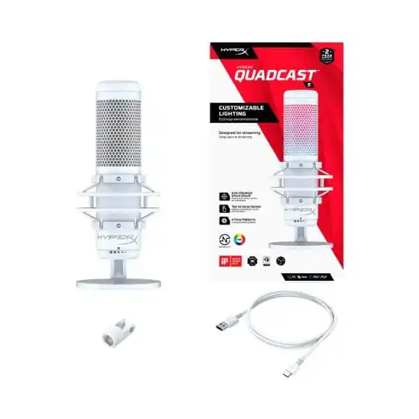 HyperX Quadcast S Microphone - White, RGB 8 HyperX Quadcast S Microphone - White, RGB - Ảnh 8