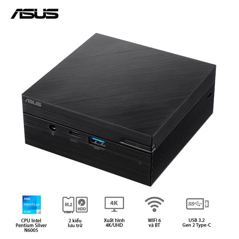 ASUS PN41-S1-BBP138MC Barebone Mini PC - Intel Pentium N6005, Wi-Fi 6 802.11 AX,BT, VESA MOUNT, VGA port configurable, w/o Keyboard Mouse 3 ASUS PN41-S1-BBP138MC Barebone Mini PC - Intel Pentium N6005, Wi-Fi 6 802.11 AX,BT, VESA MOUNT, VGA port configurable, w/o Keyboard Mouse - Ảnh 3