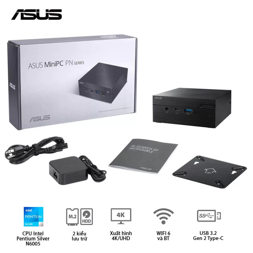 ASUS PN41-S1-BBP138MC Barebone Mini PC - Intel Pentium N6005, Wi-Fi 6 802.11 AX,BT, VESA MOUNT, VGA port configurable, w/o Keyboard Mouse 5 ASUS PN41-S1-BBP138MC Barebone Mini PC - Intel Pentium N6005, Wi-Fi 6 802.11 AX,BT, VESA MOUNT, VGA port configurable, w/o Keyboard Mouse - Ảnh 5