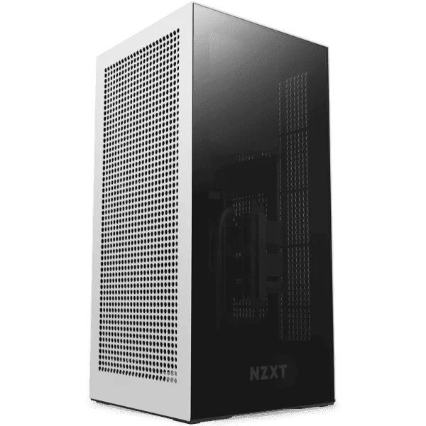 NZXT H1 V2 iTX Case - Matte White, SFX-L 750W 80 Plus Gold included, PCIe 16x gen4 Riser