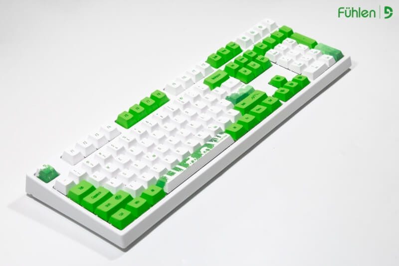 FUHLEN H95S RGB Panda Gaming Keyboard - 3 mode, Gasket mount, Hot swap, mạch xuôi 37 Keycap Fuhlen H95S Saola Cherry Profile TTD 5