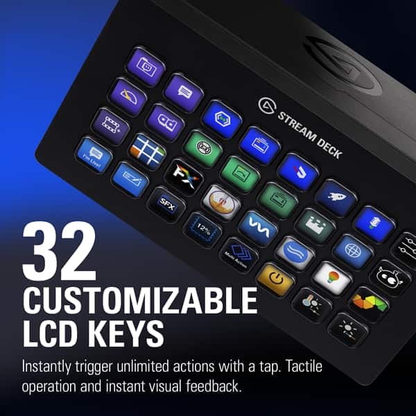 elgato StreamDeck XL - 32 customizable LCD Keys, USB 3.0 Connection 12 10GAT9901 Gallery Stream Deck XL Device shot 03