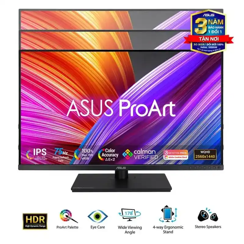 ASUS ProArt Display PA328QV Professional Monitor - 31.5 inch, IPS, WQHD (2560 x 1440) 3 ASUS ProArt Display PA328QV Professional Monitor - 31.5 inch, IPS, WQHD (2560 x 1440) - Ảnh 3