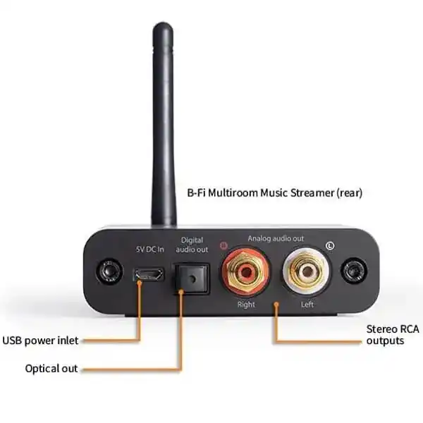 Audioengine B-Fi Multiroom Music Streamer - Airplay, WiFi, Optical, RCA 5 Audioengine B-Fi Multiroom Music Streamer - Airplay, WiFi, Optical, RCA - Ảnh 5