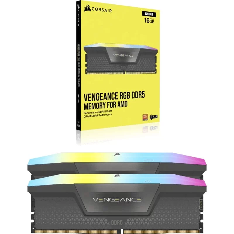 CORSAIR Vengeance RGB 32GB Memory Kit - Black, 32GB (2x16GB) DDR5, 5600MHz, CL36 (CMH32GX5M2B5600C36K) 4 CORSAIR Vengeance RGB 32GB Memory Kit - Black, 32GB (2x16GB) DDR5, 5600MHz, CL36 (CMH32GX5M2B5600C36K) - Ảnh 4