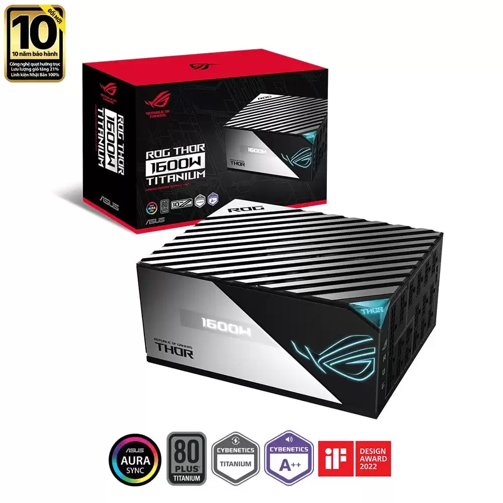 ASUS ROG Thor 1600T Gaming PSU - 1600W 80Plus Titanium - Aura Sync, ROG heatsink (ROG-THOR-1600T-GAMING) 1 ASUS ROG Thor 1600T Gaming PSU - 1600W 80Plus Titanium - Aura Sync, ROG heatsink (ROG-THOR-1600T-GAMING)
