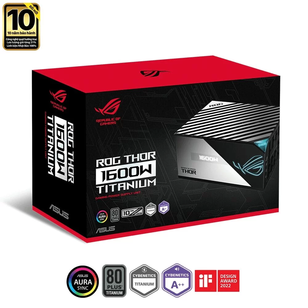 ASUS ROG Thor 1600T Gaming PSU - 1600W 80Plus Titanium - Aura Sync, ROG heatsink (ROG-THOR-1600T-GAMING) 3 ASUS ROG Thor 1600T Gaming PSU - 1600W 80Plus Titanium - Aura Sync, ROG heatsink (ROG-THOR-1600T-GAMING) - Ảnh 3
