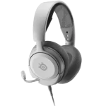 SteelSeries Arctis Nova 1 White Multi-System Gaming Headset - Wired, Ultra Lightweight, Hi-Fi Drivers, 360° Spatial Audio, Comfort Design, Durable, Noise-Cancelling Mic