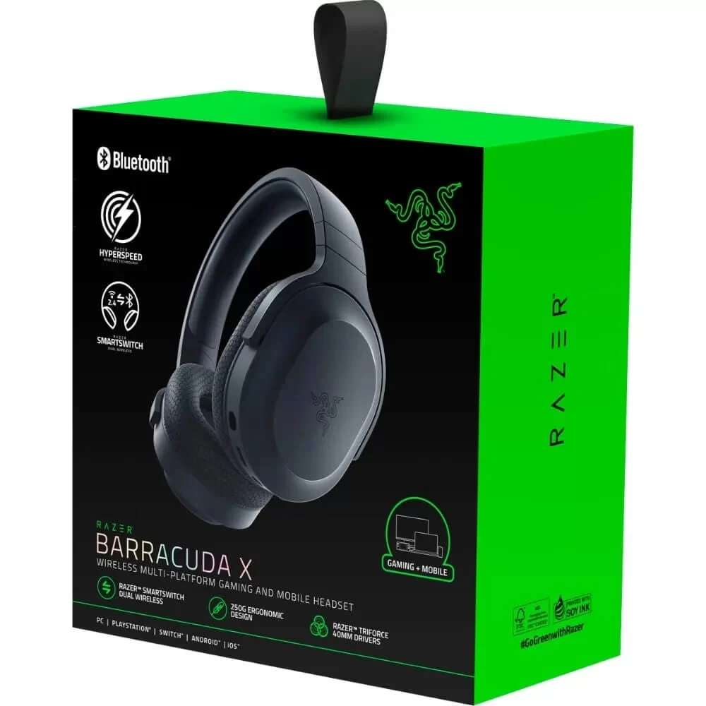 Razer Barracuda X Wireless Gaming & Mobile Headset 2022 Model - Classic Black, 2.4GHz Wireless + Bluetooth, Lightweight 250g, 40mm Drivers, 50 Hour Battery 6 Razer Barracuda X Wireless Gaming & Mobile Headset 2022 Model - Classic Black, 2.4GHz Wireless + Bluetooth, Lightweight 250g, 40mm Drivers, 50 Hour Battery - Ảnh 6