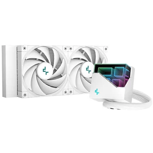 Deepcool LT520 WH AIO Liquid CPU Cooler - White, 240mm Radiator, ARGB Chain Fans 2250RPM, 4th Gen water pump, AM5-LGA1700 compatible 1 Deepcool LT520 WH AIO Liquid CPU Cooler - White, 240mm Radiator, ARGB Chain Fans 2250RPM, 4th Gen water pump, AM5-LGA1700 compatible