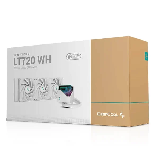 Deepcool LT720 AIO Liquid CPU Cooler - White, 360mm Radiator, ARGB Chain Fans 2250RPM, 4th Gen water pump, AM5-LGA1700 compatible 7 Deepcool LT720 AIO Liquid CPU Cooler - White, 360mm Radiator, ARGB Chain Fans 2250RPM, 4th Gen water pump, AM5-LGA1700 compatible - Ảnh 7