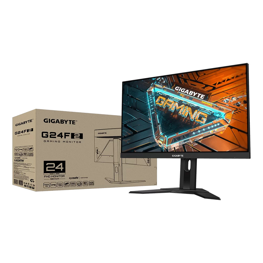 GIGABYTE G24F 2 Gaming Monitor - 24 inch, FHD, SS IPS, 300 cd/m2, 165Hz/OC 180Hz, 1ms MPRT, 2x HDMI 2.0, 1x DisplayPort 1.2