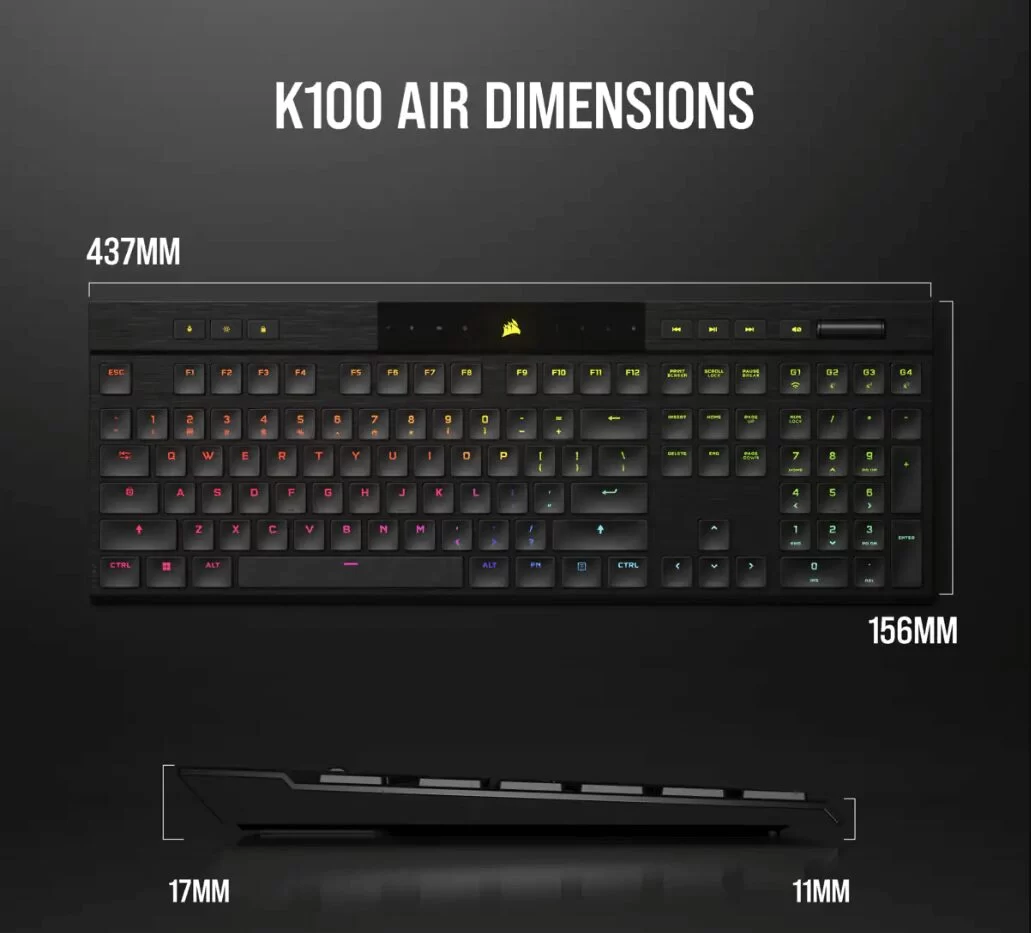 K100 AIR WIRELESS RGB Ultra Thin Mechanical Gaming Keyboard TTD 14