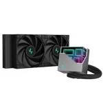 Deepcool LT520 AIO Liquid CPU Cooler - Black, 240mm Radiator, ARGB Chain Fans 2250RPM, 4th Gen water pump, AM5-LGA1700 compatible