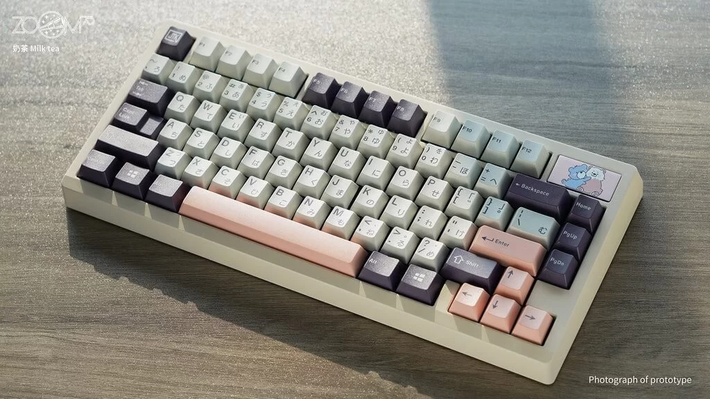 Zoom75 Essential Edition Custom Keyboard - Case Milk Tea - Backplate Glass MilkyGreen 2 Zoom75 Essential Edition Custom Keyboard - Case Milk Tea - Backplate Glass MilkyGreen - Ảnh 2