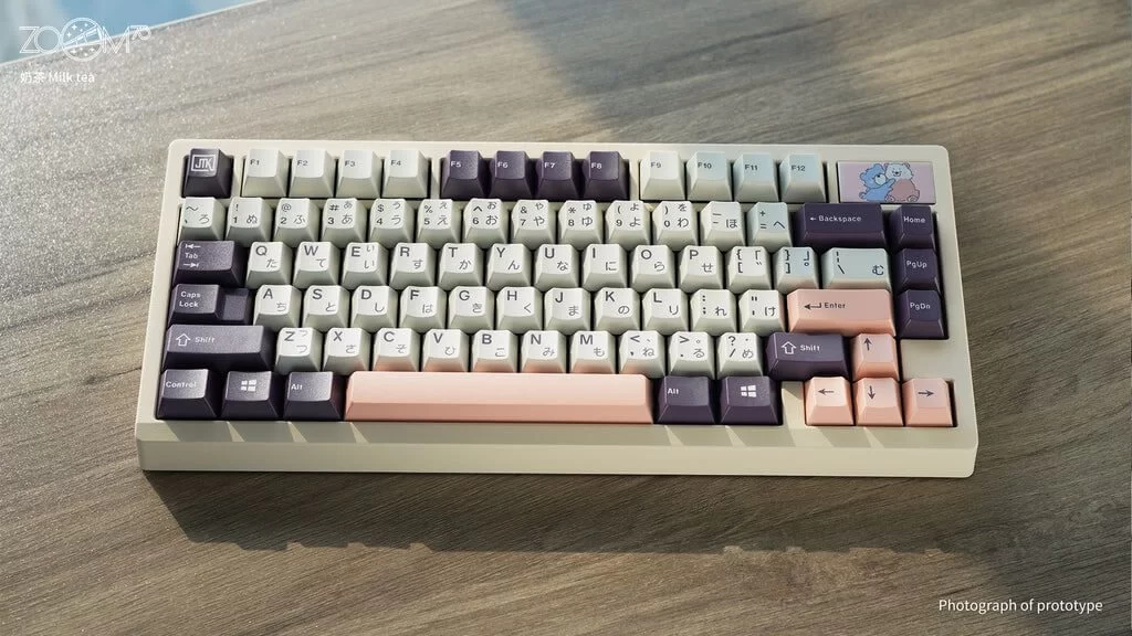 Zoom75 Essential Edition Custom Keyboard - Case Milk Tea - Backplate Glass MilkyGreen 3 Zoom75 Essential Edition Custom Keyboard - Case Milk Tea - Backplate Glass MilkyGreen - Ảnh 3