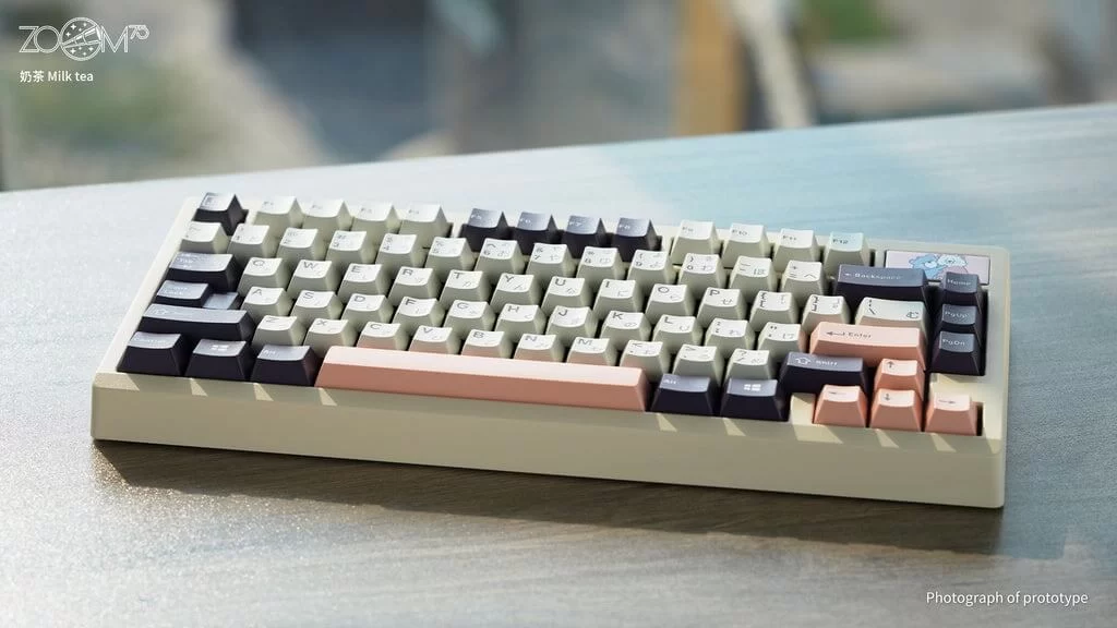 Zoom75 Essential Edition Custom Keyboard - Case Milk Tea - Backplate Glass MilkyGreen 11 Zoom75 Essential Edition Custom Keyboard - Case Milk Tea - Backplate Glass MilkyGreen - Ảnh 11