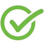 green check mark icon in a circle free vector