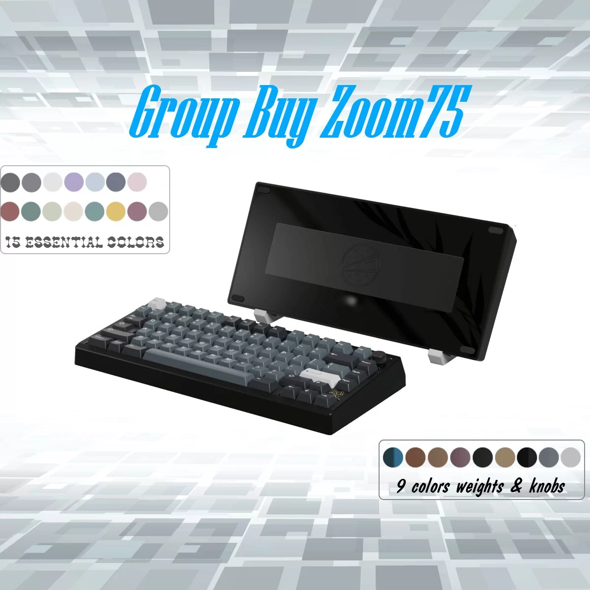 Zoom75 Essential Edition Custom Keyboard - Case EE Black - Backplate PVD Black 1 Zoom75 Essential Edition Custom Keyboard - Case EE Black - Backplate PVD Black