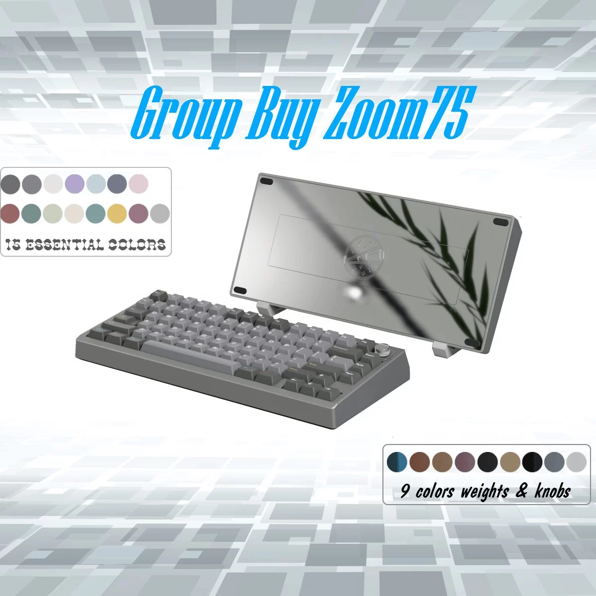 Zoom75 Essential Edition Custom Keyboard - Case GT Silver - Backplate PVD Silver 1 Zoom75 Essential Edition Custom Keyboard - Case GT Silver - Backplate PVD Silver