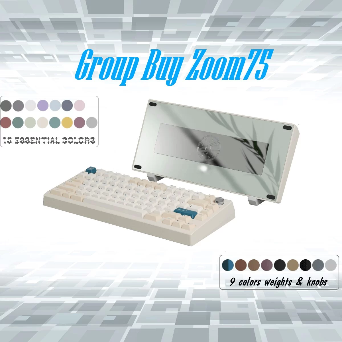 Zoom75 Essential Edition Custom Keyboard - Case Milk Tea - Backplate Glass MilkyGreen 1 Zoom75 Essential Edition Custom Keyboard - Case Milk Tea - Backplate Glass MilkyGreen