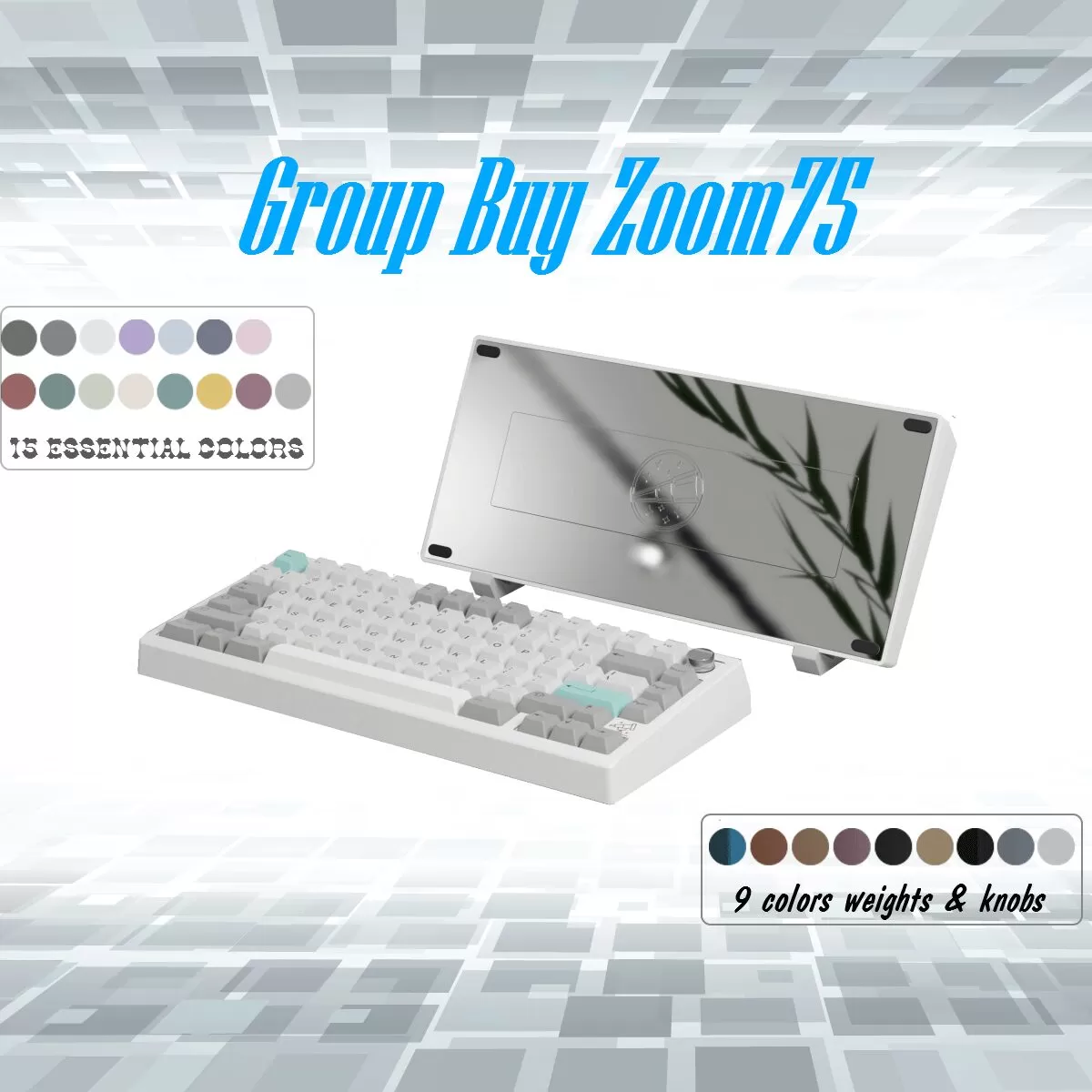 Zoom75 Essential Edition Custom Keyboard - Case EE White - Backplate PVD Silver 1 Zoom75 Essential Edition Custom Keyboard - Case EE White - Backplate PVD Silver