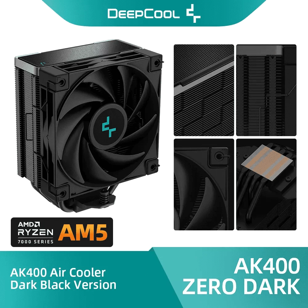 DEEPCOOL AK400 ZERO DARK CPU Air Cooler - 4 heatpipes, FDB fan 3 DEEPCOOL AK400 ZERO DARK CPU Air Cooler - 4 heatpipes, FDB fan - Ảnh 3