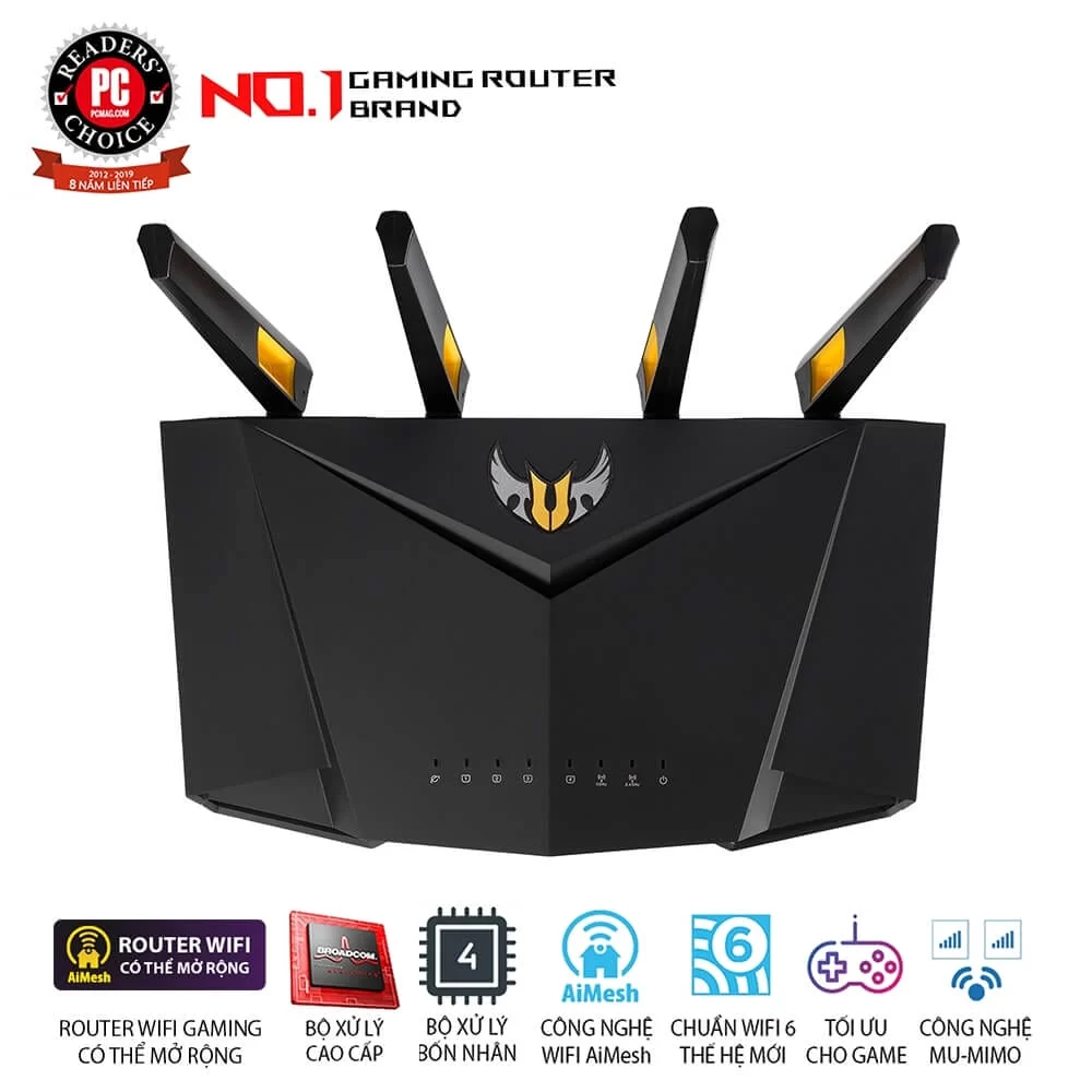 ASUS TUF Gaming AX3000 V2 Router (TUF-AX3000 V2) - Dual Band (2402+574Mbps), 4x 1.7GHz 3 ASUS TUF Gaming AX3000 V2 Router (TUF-AX3000 V2) - Dual Band (2402+574Mbps), 4x 1.7GHz - Ảnh 3